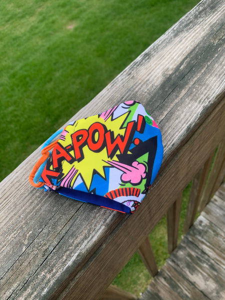 POW! BANG! Children's Cartoon/Comic Facemask - 4 Layers - Handmade