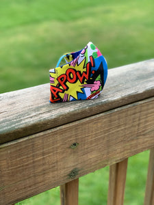 POW! BANG! Children's Cartoon/Comic Facemask - 4 Layers - Handmade